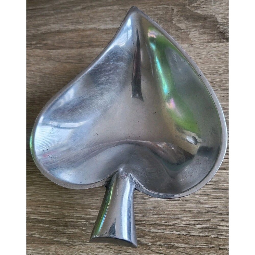 RARE Vintage Mariposa SPADE Decorative Tray, Silver Cast Aluminum Mexico 7x6x2
